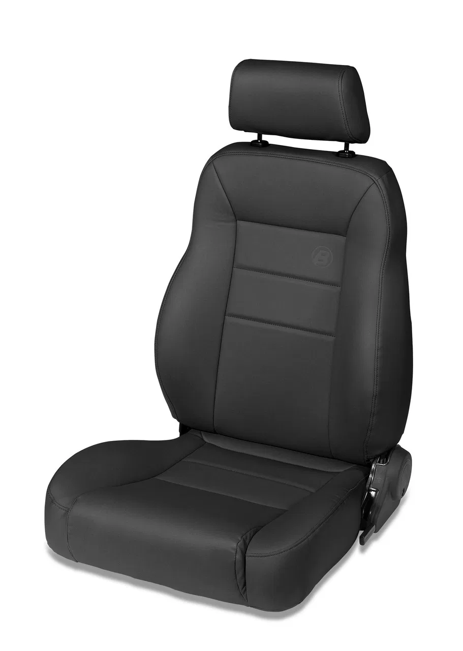 39450-01 – BESTOP Seat, Front Reclining High back Bucket Black Vinyl Adjustable Headrest Requires Seat Adapter Bracke...